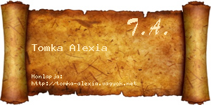 Tomka Alexia névjegykártya